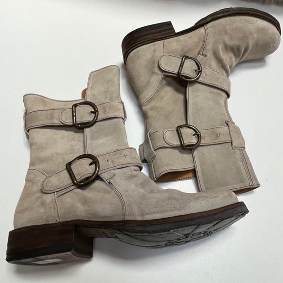 Fiorentini + Baker Shoes - Fiorentini + Baker Eternity 2 Strap Spiaggia Suede Palio Light Beige Boot